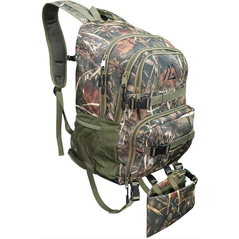 Hunting Backpack with Bow Rifle Holder, Large, Camouflage