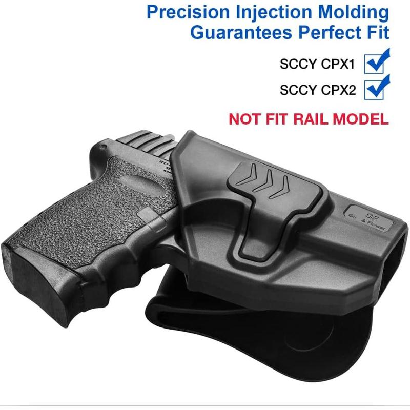 OWB Holster Compatible with SCCY 9mm CPX1 CPX2, Level II Retention Outside Waistband Open Carry for SCCY CPX-1 CPX-2, Holster for Men Women | Paddle 360 Degrees Adjustable