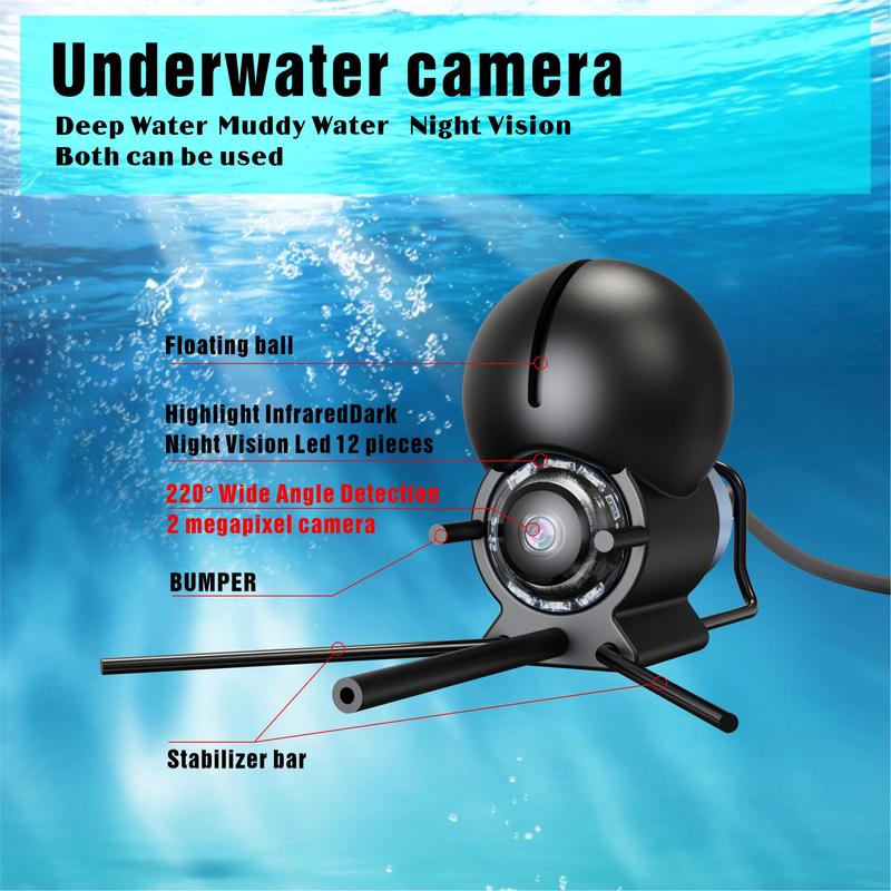 Fish Finder with 4.3 Inch Screen and Waterproof Camera, Underwater Fishing Camera, Fall Gifts, Underwater Fish Finder, Fishing Equipment, Fishing Stuff, for Fish Tank, Christmas Gift