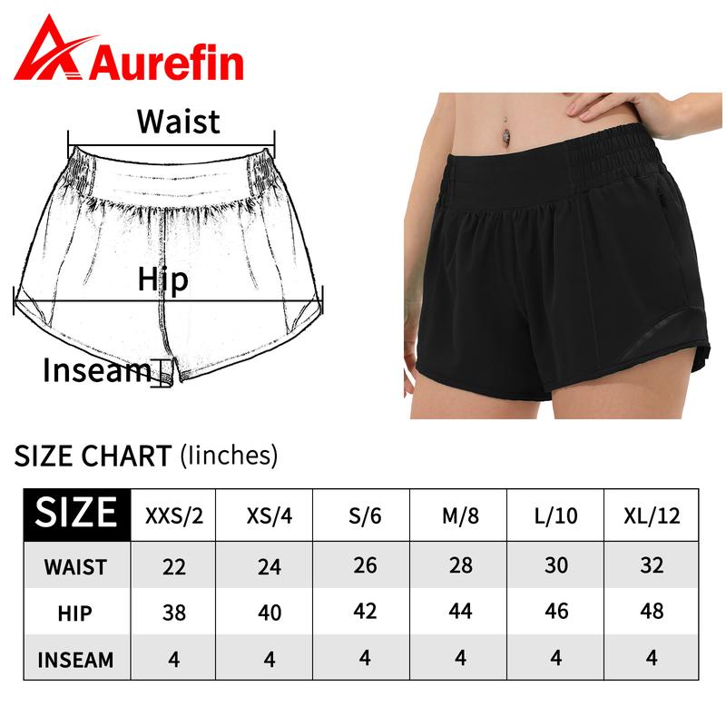 High Waisted Athletic Shorts for Women, Womens Plus Size Running Workout Shorts with Liner and Zip Pocket 4 inch