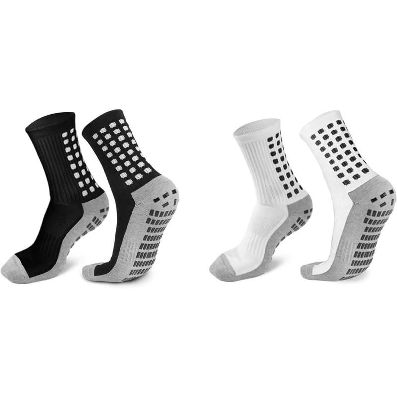 2 4 6 Pairs Men's Soccer Socks Grip Pads Non Slip Football Baseball Soccer Socks for Men Women