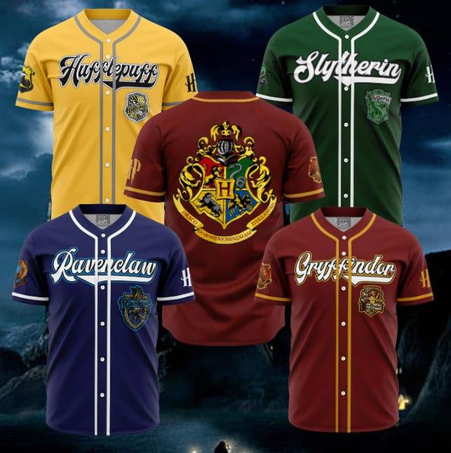 Wizard House's Jersey Baseball Shirt, HP's Baseball Jersey Shirt, Witch House's Jersey Baseball Shirt, Baseball Jersey Collection Collection Button Down Baseball Jersey