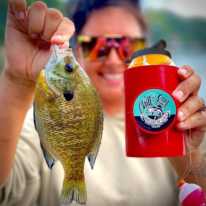 Chill-N-Reel 'MERICA Bundle: Red & Blue Fishing Coozies + 2 Redneck Fish Stickers. Fun Fishing Gadget Seen on Shark Tank. Perfect Gift for Him or Her!