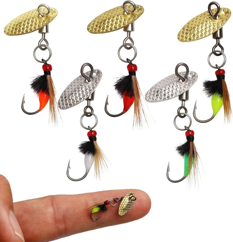 Fly Fishing Lures Fly Fishing Flies Wet Fishing Flies Fishing Lures with Fishing Spinner for Bass Sunfish, Pike