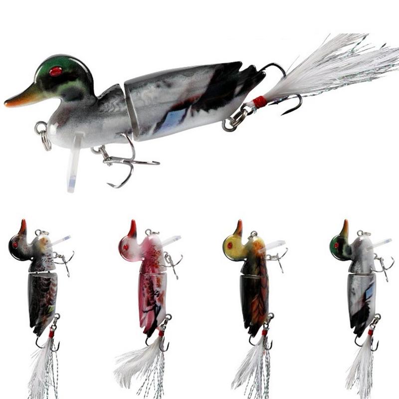 Artificial Duck Fishing Lure, 4 Counts Topwater Lure with Hook, Fake Fishing Bait, Outdoor Fishing Accessories for Fishing Enthusiasts