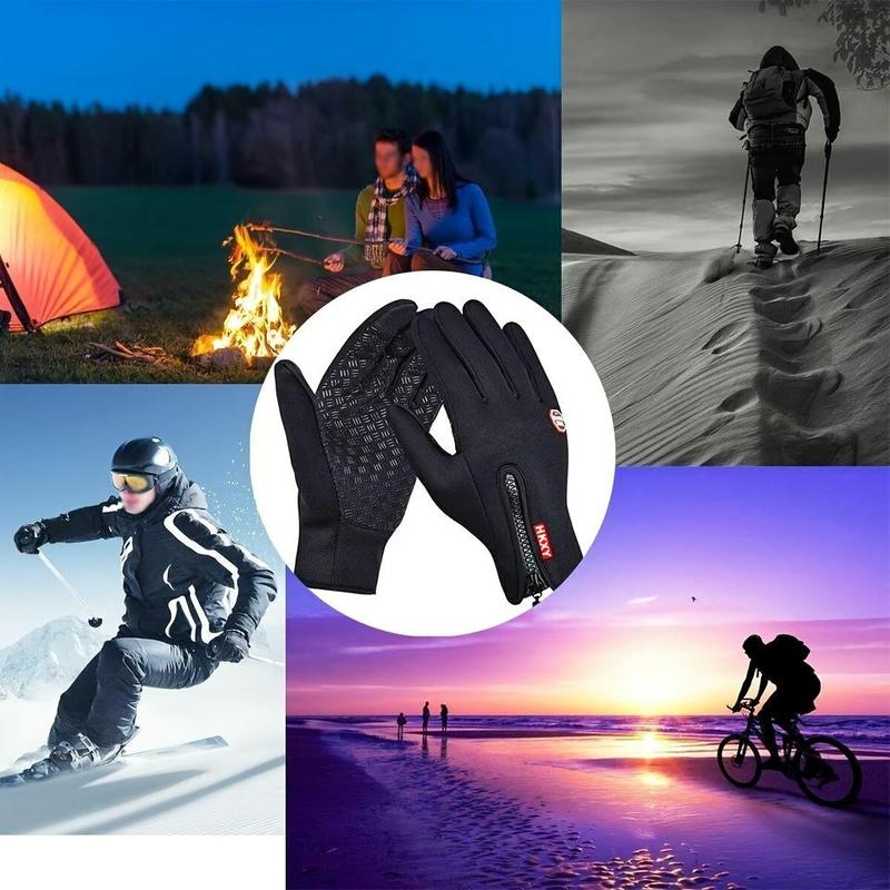 Winter Warm Gloves, 1 Pair Men's and Women's Outdoor Cycling Gloves Warm Plush Lining for Sports, Fishing, Autumn Travel, Waterproof, Windproof and Non-slip Touch Screen Gloves, Birthday Gift, Christmas Gift