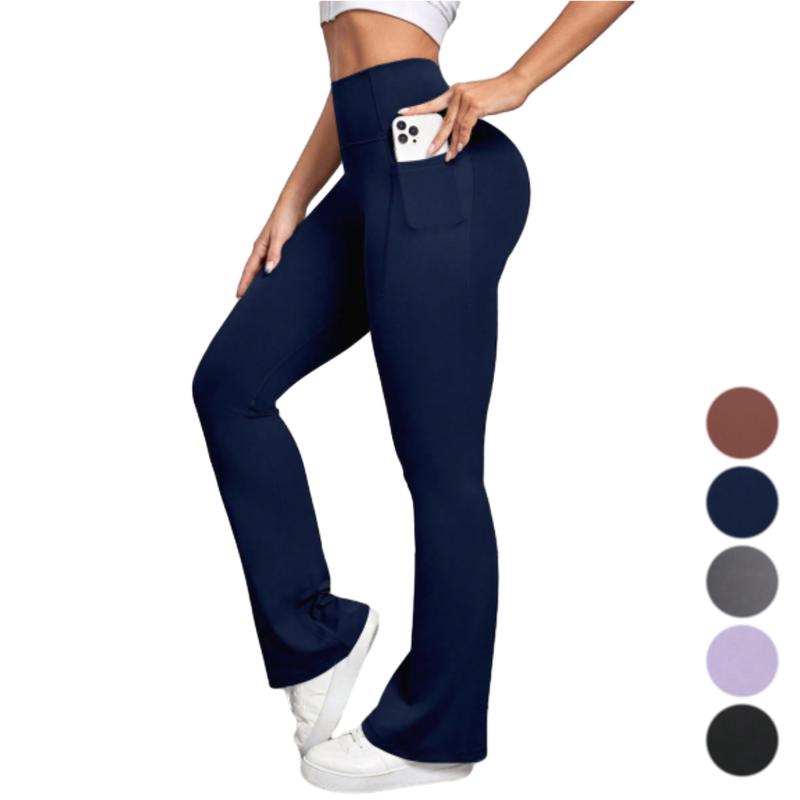 Women Flared Yoga Pants with Pockets Soft High Waisted Wide Leg Workout Leggings