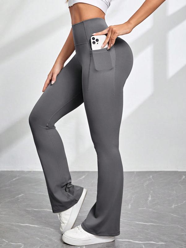 Women Flared Yoga Pants with Pockets Soft High Waisted Wide Leg Workout Leggings