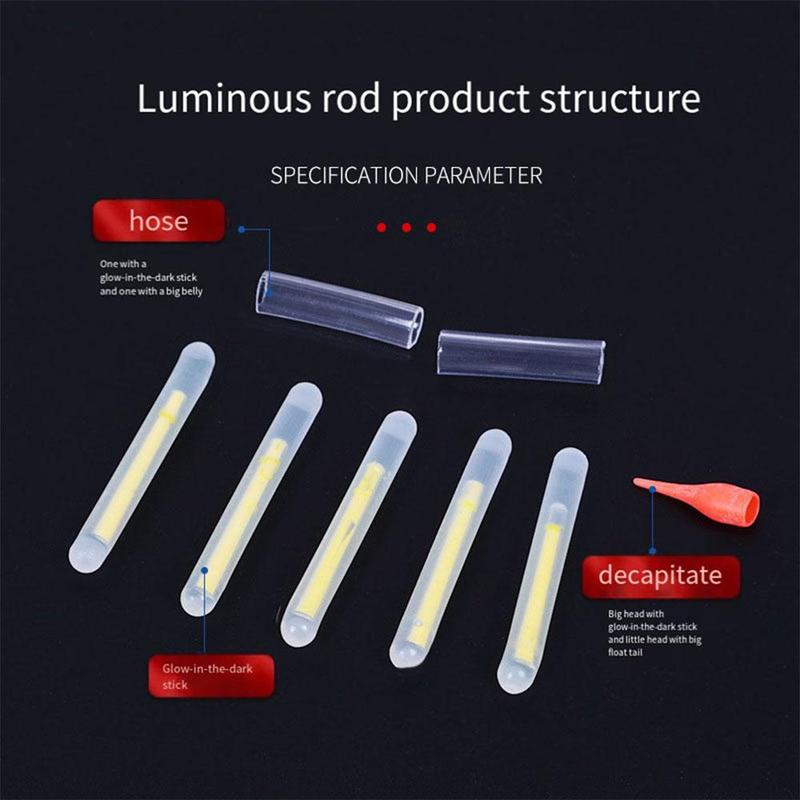 Glow in The Dark Fishing Stick, 20pcs set Luminous Fishing Float Light Stick, Lightweight & High Brightness Fishing Float Stick, Outdoor Fishing Accessories