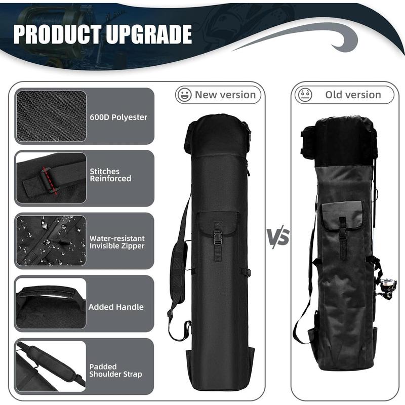 Fishing Rod Carrier Fishing Pole Bag Reel Organizer Case Storage Bag for Fishing Gear and Equipment and Traveling, A Fishing Gifts for Men, Family Father, Daughter and Friends