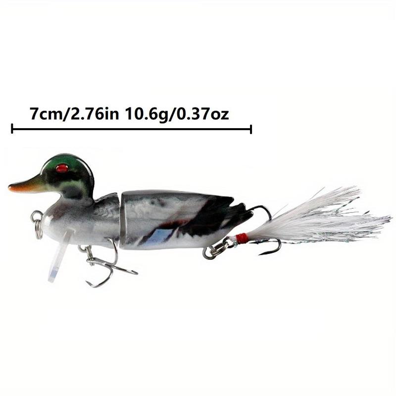 Artificial Duck Fishing Lure, 4 Counts Topwater Lure with Hook, Fake Fishing Bait, Outdoor Fishing Accessories for Fishing Enthusiasts