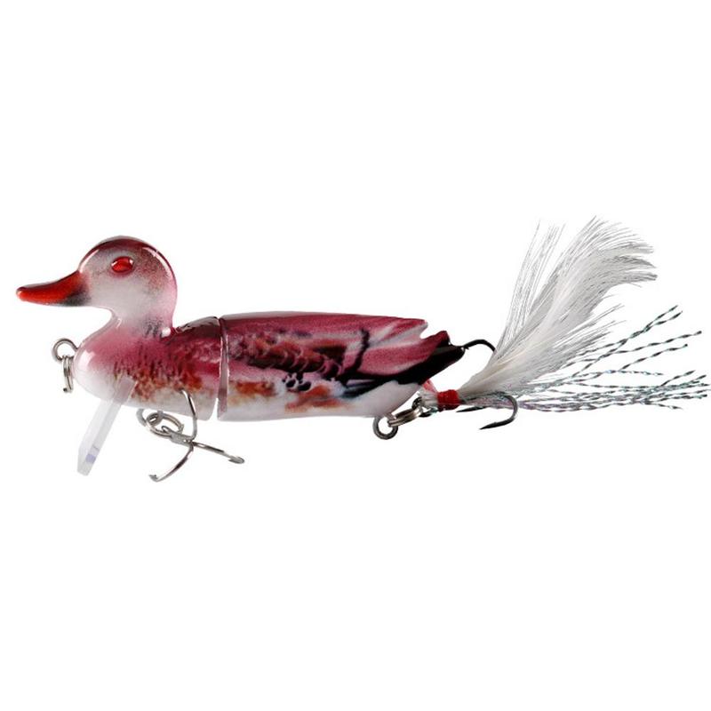 Artificial Duck Fishing Lure, 4 Counts Topwater Lure with Hook, Fake Fishing Bait, Outdoor Fishing Accessories for Fishing Enthusiasts