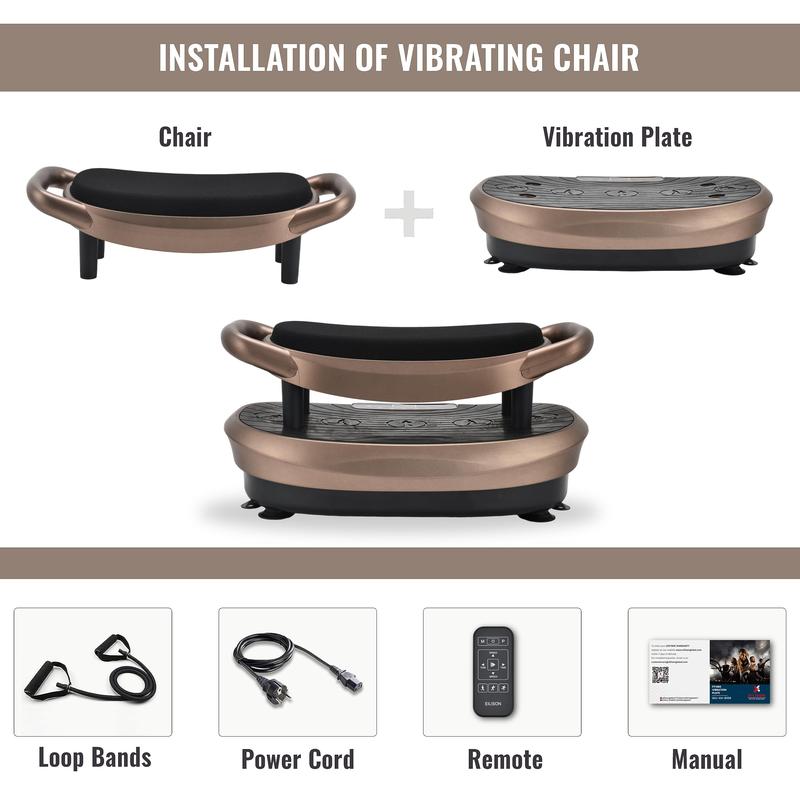 EILISON FITABS  Vibration Plate Exercise Machine with seat - Oscillation, Pulsation + 3D Motion Vibration Platform | Whole Body Viberation Machine for Weight Loss, Shaping, Recovery, Toning, ABS