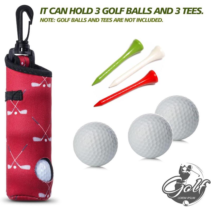 4 Pieces Golf Tee Holder Golf Ball Carry Bag Pouch Golf Ball Holder Keychain Belt Clip Golf Gifts Accessories