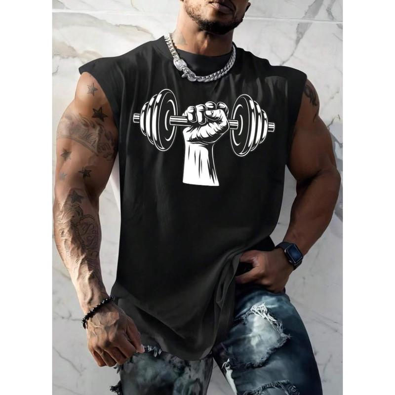 Men's Weightlifting Printed Tank Top for Gym and Fitness