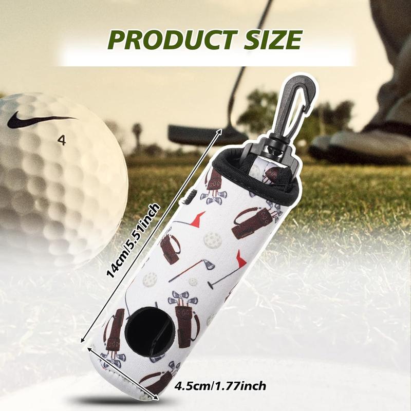 4 Pieces Golf Tee Holder Golf Ball Carry Bag Pouch Golf Ball Holder Keychain Belt Clip Golf Gifts Accessories