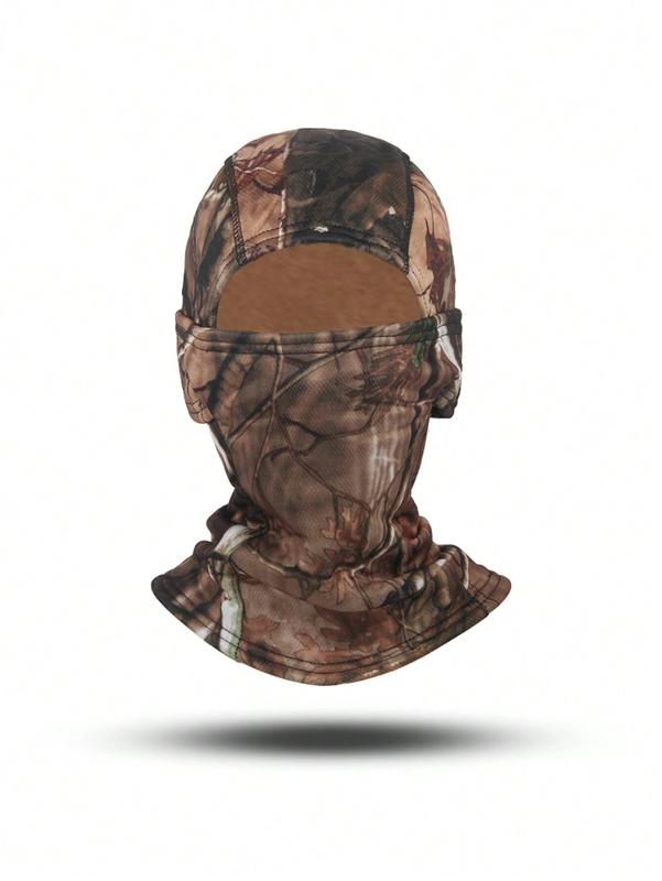 Thick Warm Fleece Camo Print Windproof Face Mask Neck Gaiter For Cold Weather, Cycling, Skiing