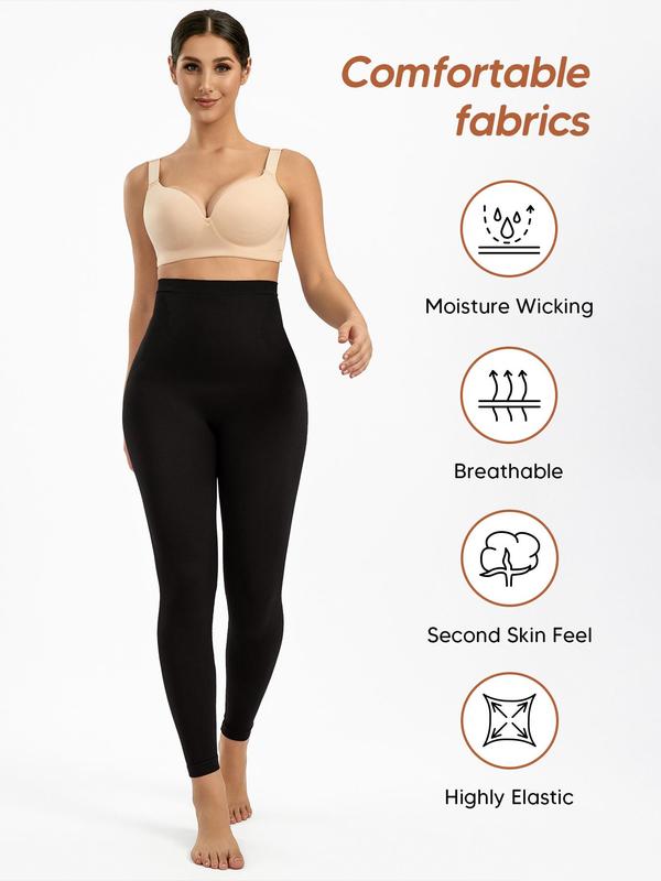 Women's Solid High Waist Shapewear Leggings, Casual High Stretch Seamless Shaper for Daily Wear, Summer Clothes, Tummy Control Butt Lifting Yoga Pants, Pants for Women, Summer Wear 2024