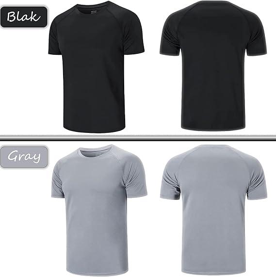 2024 Summer Men's Solid Crew Neck Regular Sleeve, Moisture Wicking Active Sleeve T-Shirt,  Back to School Clothing, Men's Work Out Gym Wear