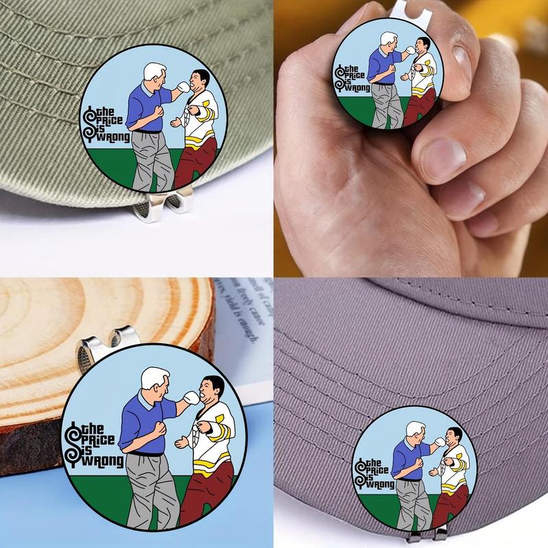 Cartoon Golf Pattern Golf Ball Marker, 1 Set Funny Golf Ball Markers with Hat Clip, Golf Accessories for Men & Women