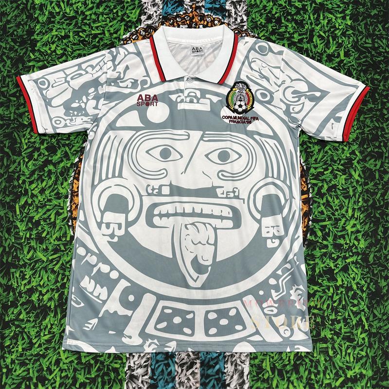 1998 Mexico Soccer National Team Home BLACK Nostalgia Soccer Jersey #2 Suarez #3 Sanchez Classic Breathable Quick Dry Soccer Jersey