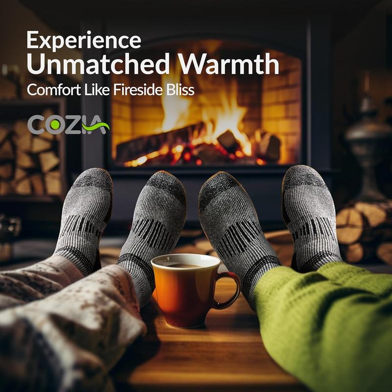 COZIA Merino Wool Socks for Men and Women Warm Thermal Boot Hiking Socks 3 Pairs COZIA