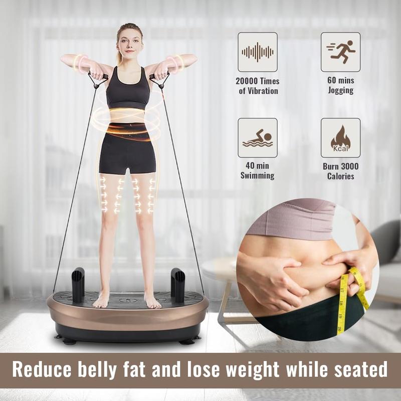 EILISON FITABS  Vibration Plate Exercise Machine with seat - Oscillation, Pulsation + 3D Motion Vibration Platform | Whole Body Viberation Machine for Weight Loss, Shaping, Recovery, Toning, ABS