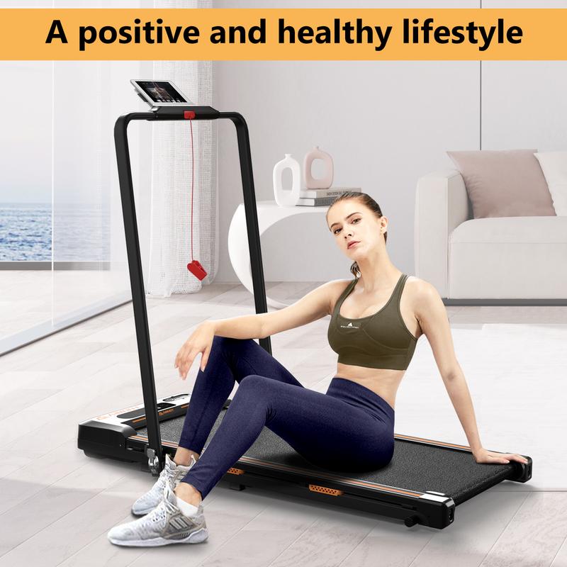 Walking Pad, 2 in 1 Under Desk Treadmill of Compact Space, 2.5HP Quiet Desk Treadmill with Remote Control & LED Display, Portable Treadmill for Home Office, Installation-Free