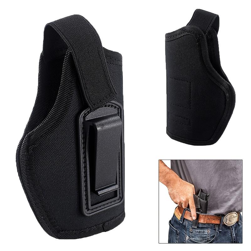 IWB Concealed Folding Holster Classic Black Set - Compact and Sub-Compact Pistol Holder with Safety Hook and Loop Closure Ideal for Hunting and Fishing