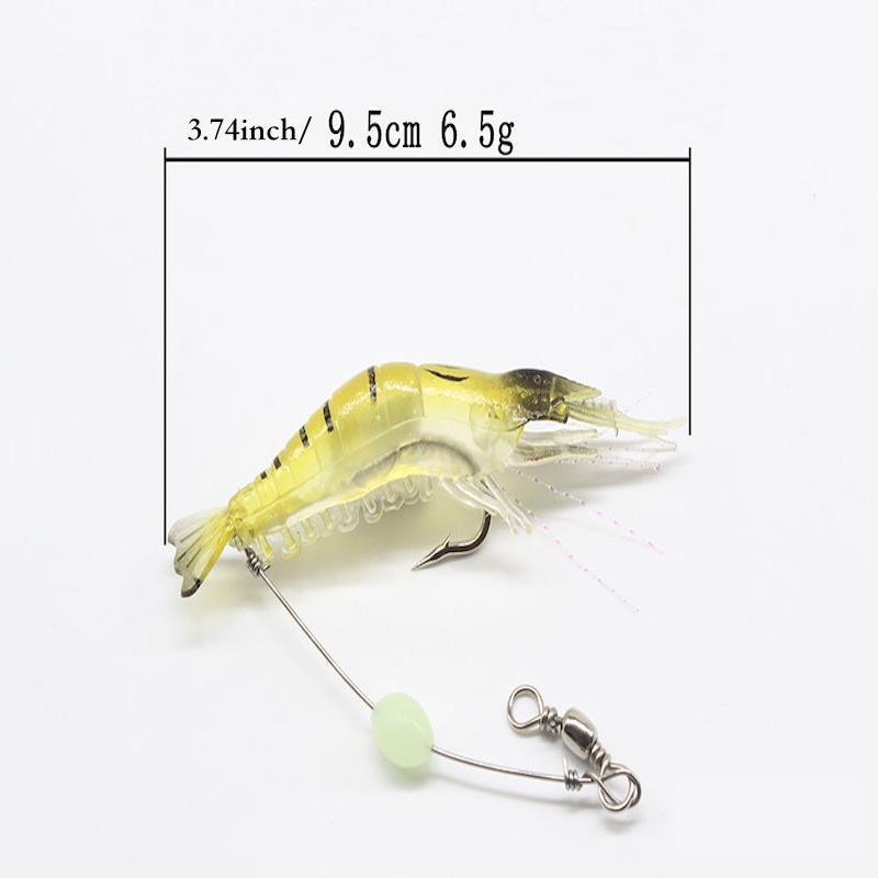 5pcs Shrimp Designed Luminous Fishing Lure With Hook, Simulated Fishing Bait, Portable Fishing Kit For Outdoor, Flyfishing, Solocamping, picnicaesthetic