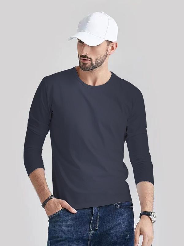 4 pieces: Men's dry moisture wiry sweat sports performance Long sleeve round neck T-shirt