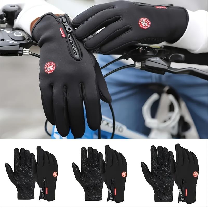 Winter Sensitive Touch Screen Gloves, Adjustable Zipper Short Windproof Waterproof Gloves For Outdoor Mountaineering, Fishing, Running. Unisex Sports Gloves