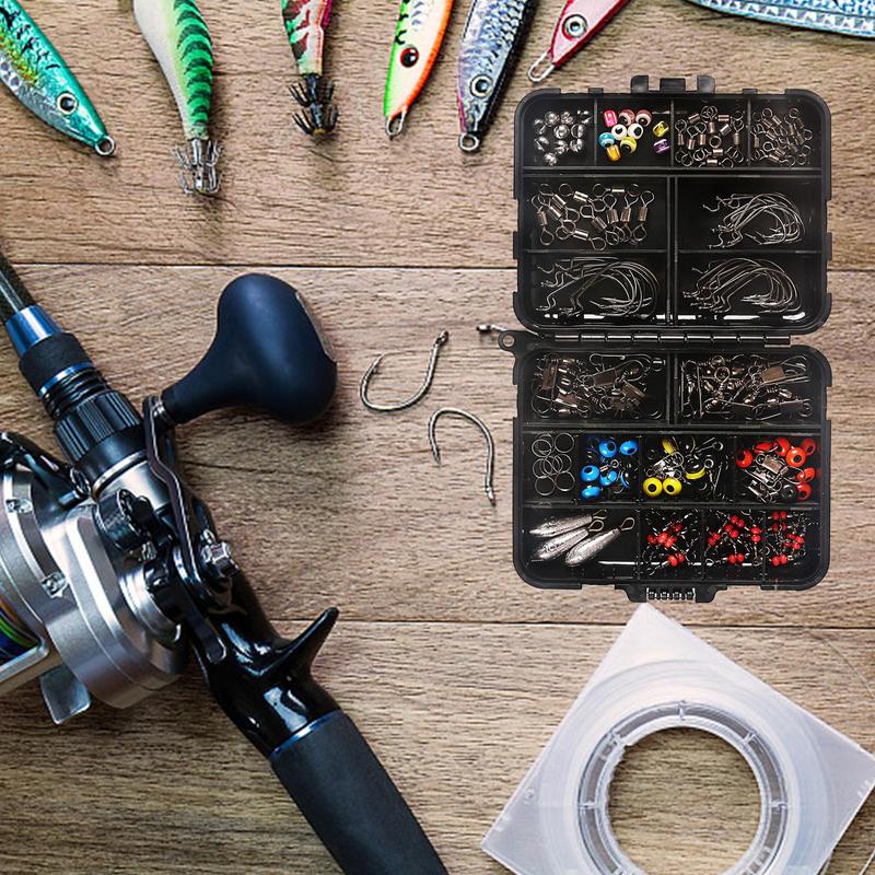 Fishing Lure Set, 158pcs box Fishing Swivel Snap Fishing Weight & Nail Weight, Professional Fishing Accessories for Various Water Bodies