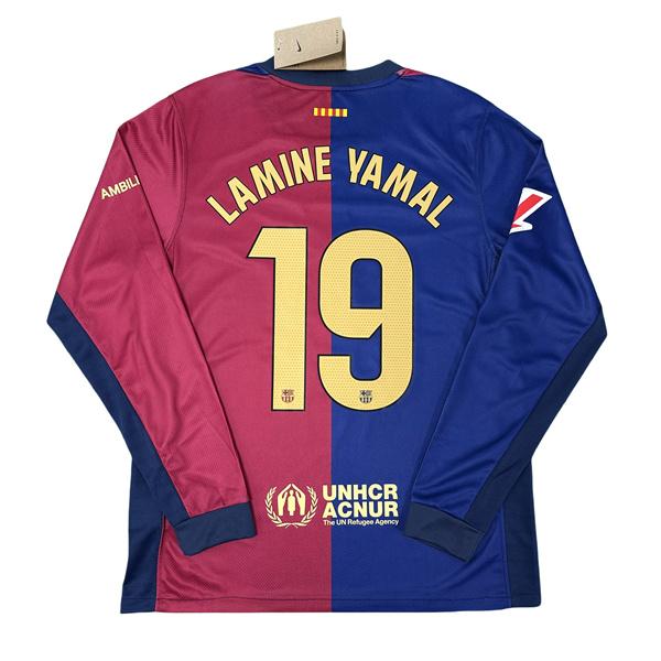 NIKE 2425 FC Barcelona Away black and red Long Sleeve Top No.19 Lamine Yamal Retro 125th Anniversary Special Edition Soccer Jerseys Quick Drying