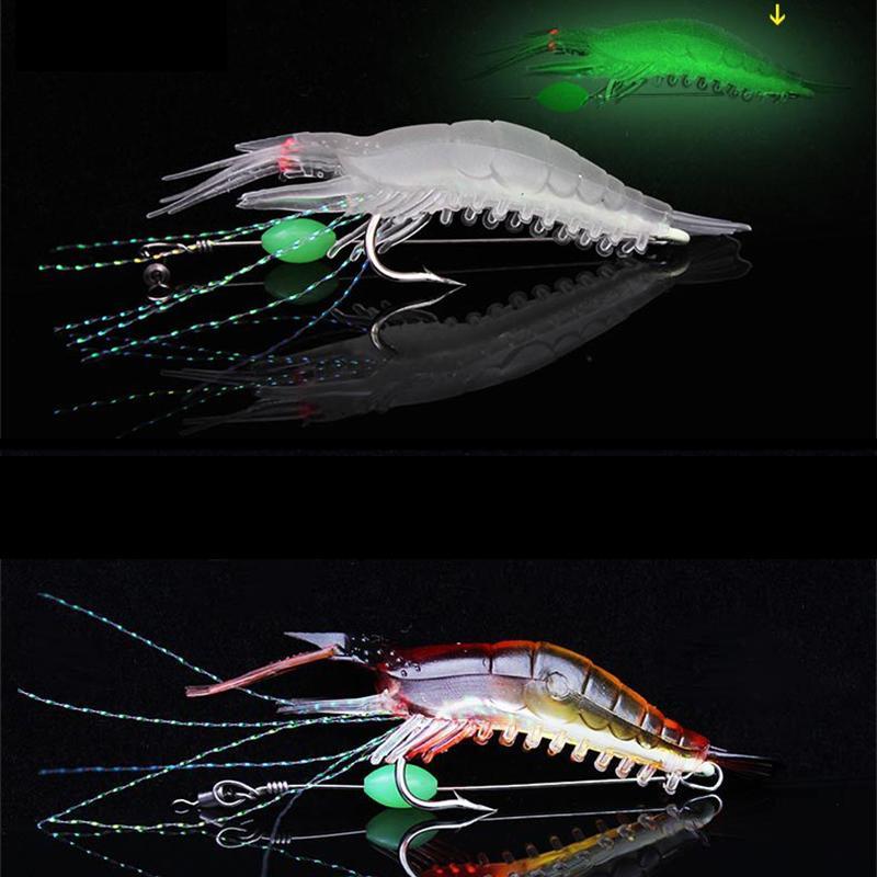 5pcs Shrimp Designed Luminous Fishing Lure With Hook, Simulated Fishing Bait, Portable Fishing Kit For Outdoor, Flyfishing, Solocamping, picnicaesthetic