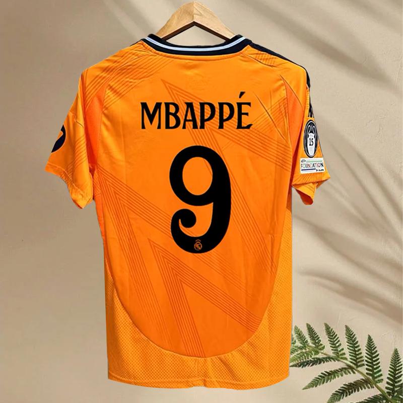 New 2425 soccer jersey orange white sports short sleeve jersey best quality unisex bellingham mbappe