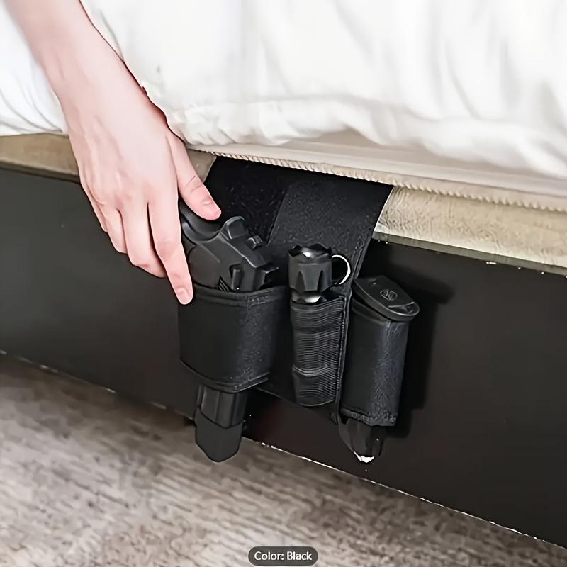 Classic Right Hand Concealment Holster with Cartridge Bag-Quick Release Black Polyamide Bedside Seat Gun Container, Suitable for Self-Defense-Suitable for Valentine's Day, Independence Day, Thanksgiving Day, Halloween and New Year