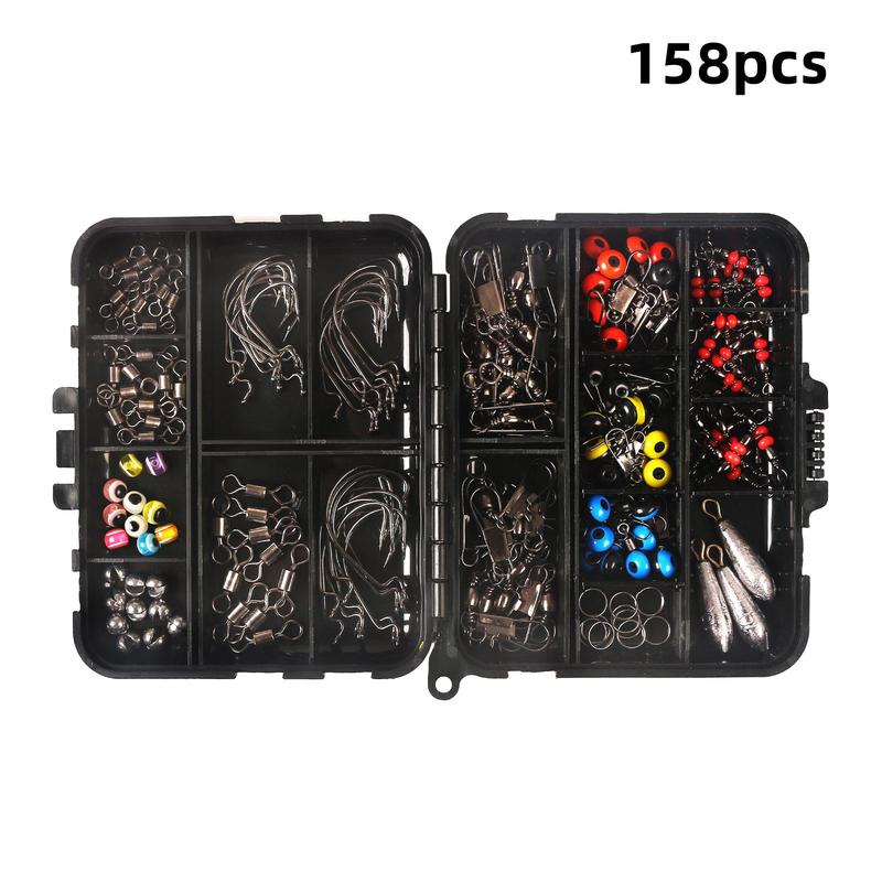 Fishing Lure Set, 158pcs box Fishing Swivel Snap Fishing Weight & Nail Weight, Professional Fishing Accessories for Various Water Bodies