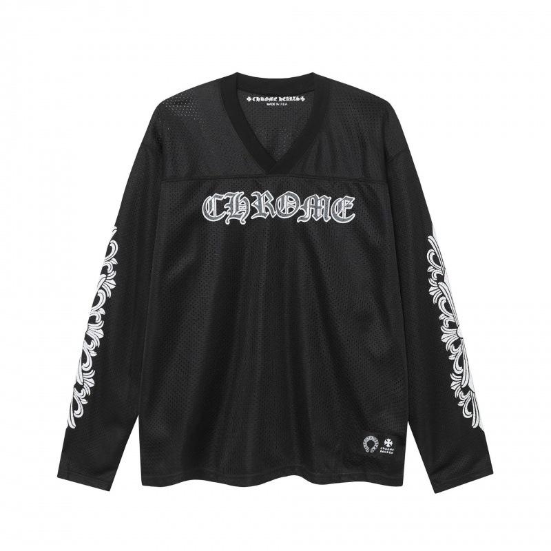 Men's Women's Chrome Tshirt Hearts Black Mesh Warm-Up Jersey Longsleeve Shirt