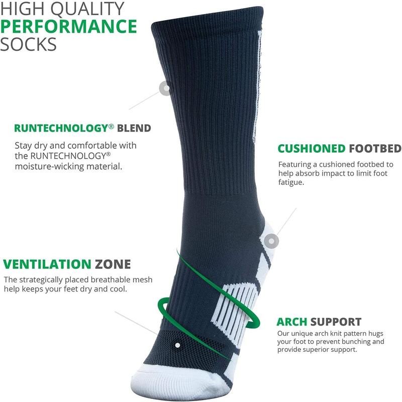 Hockey Performance Crew Socks - Multiple Designs & Colors - Youth & Adult - Hockey Mid- Socks