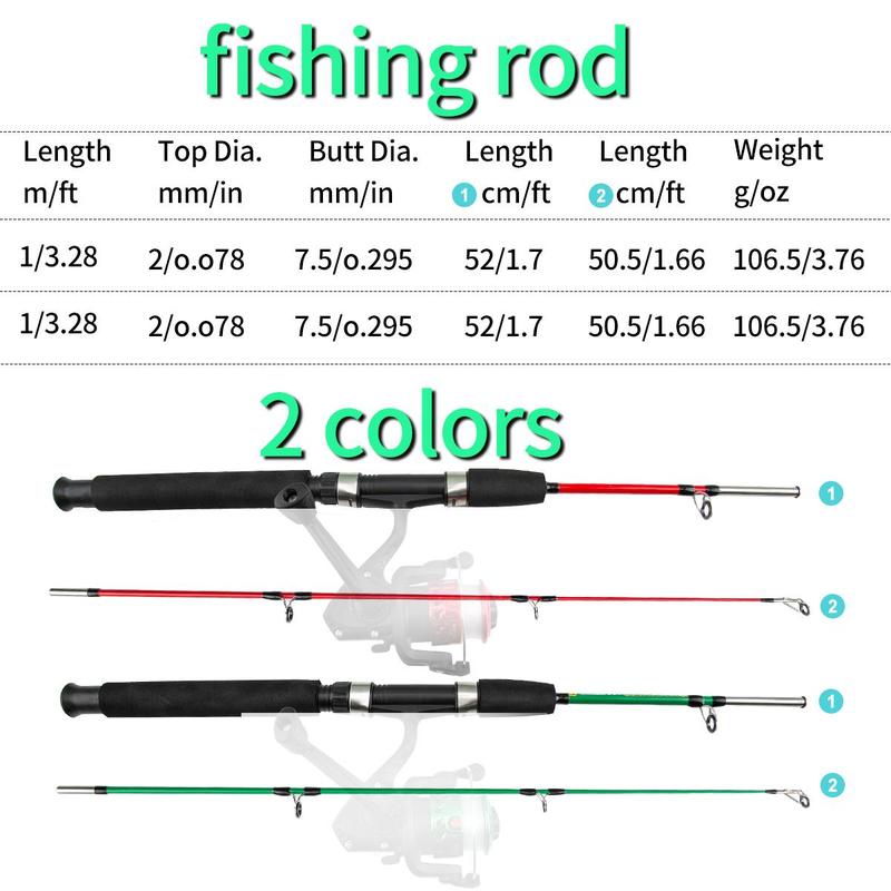 Fishing Rod & Fishing Reel Set, 2-section Ice Fishing Rod & Lures & Hooks & Other Accessories, Rod Reel, Portable Fishing Tackle, Outdoor Fishing Accessories, Fishing Gear, Fishing Tackle Kit