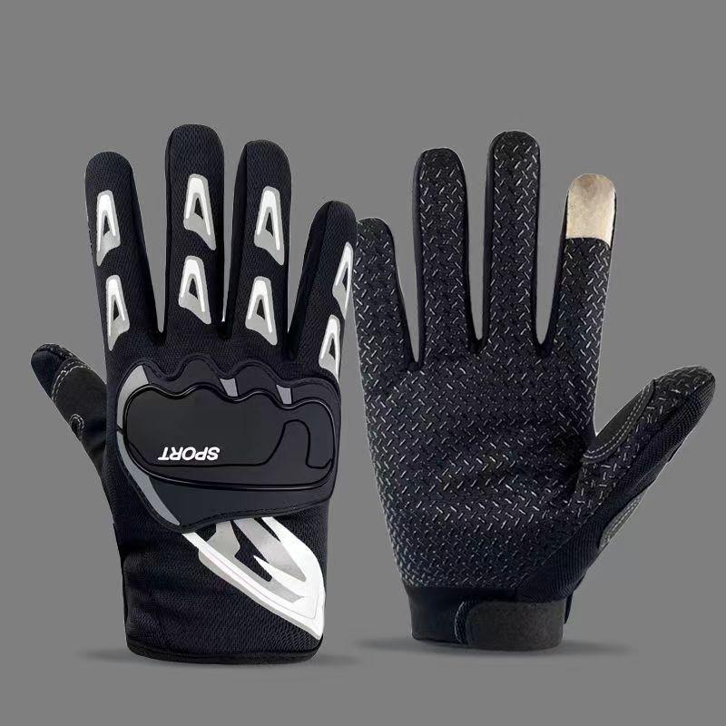 1 Pair Sport Gloves Full Fingers Non-slip Fastener Tape Unisex High Stretch Fishing Gloves for Outdoor Fitness Training Riding