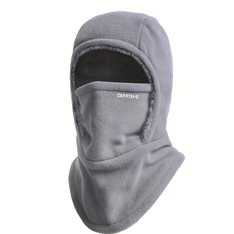 1pc DEFATU·S Winter Balaclava Face Mask with Integrated Neck Warmer and Ear Protection, Thickened Windproof Outdoor Headwear for Cycling, Running, Skiing, Fishing, Suitable for Men and Women, Machine Washable, Polyester Fiber, Black - Ideal for Thanksgivi