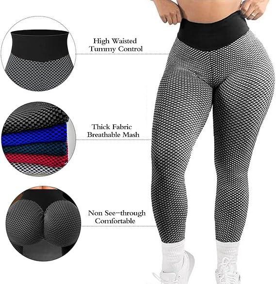 Womens Workout Leggings with High Waist Tummy Control