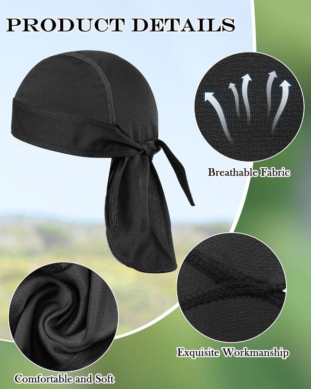 8 Pack Do Rag Skull Caps for Men Sweat Wicking Doo Rags Cooling Helmet Liner Cycling Motorcycle Bandana