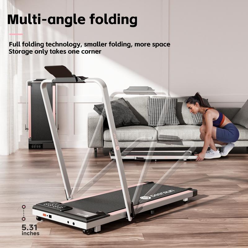  A5Pro Treadmill 2 in 1 Walking Pad Foldable Handle Walking Pad Fitness Equipment Folding with Stand Remote Control Wheels