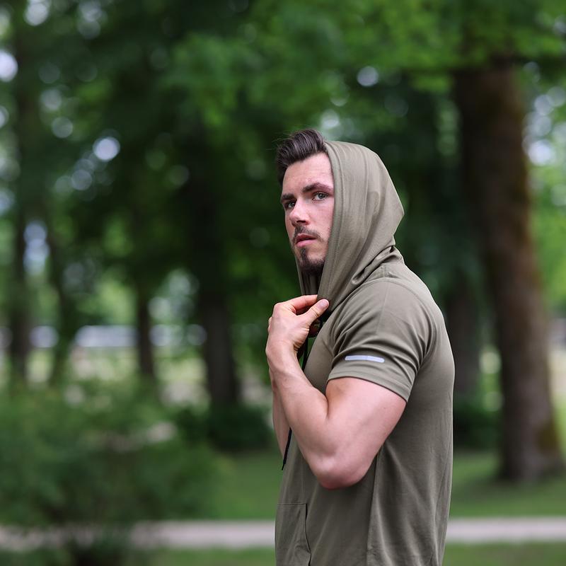 Men's 3 6 Pack Workout Shirts Tops , Simple Versatile Casual Sports Menswear,quick drying Moisture Wicking Short Sleeve Mesh Athletic T-Shirts with Hoods