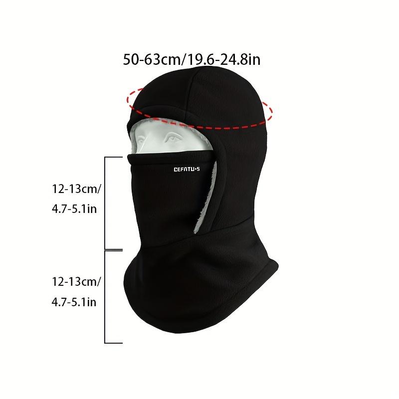 1pc DEFATU·S Winter Balaclava Face Mask with Integrated Neck Warmer and Ear Protection, Thickened Windproof Outdoor Headwear for Cycling, Running, Skiing, Fishing, Suitable for Men and Women, Machine Washable, Polyester Fiber, Black - Ideal for Thanksgivi