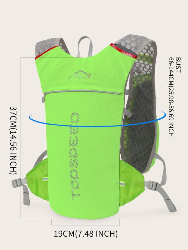 Unisex Colorblock & Letter Print Sports Water Backpack without Hydration Bladder, Sporty Lightweight Backpack for Running Cycling Hiking Skiing Camping, Running Vest, Sports & Outdoor Accessories