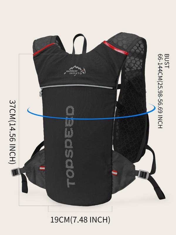 Unisex Colorblock & Letter Print Sports Water Backpack without Hydration Bladder, Sporty Lightweight Backpack for Running Cycling Hiking Skiing Camping, Running Vest, Sports & Outdoor Accessories